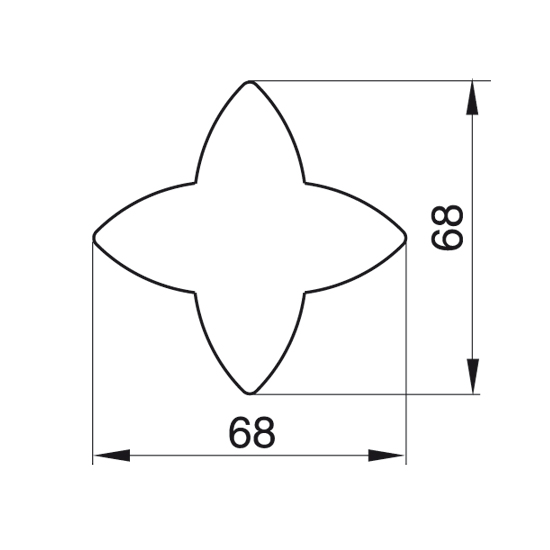 Kríž oblý 68 mm