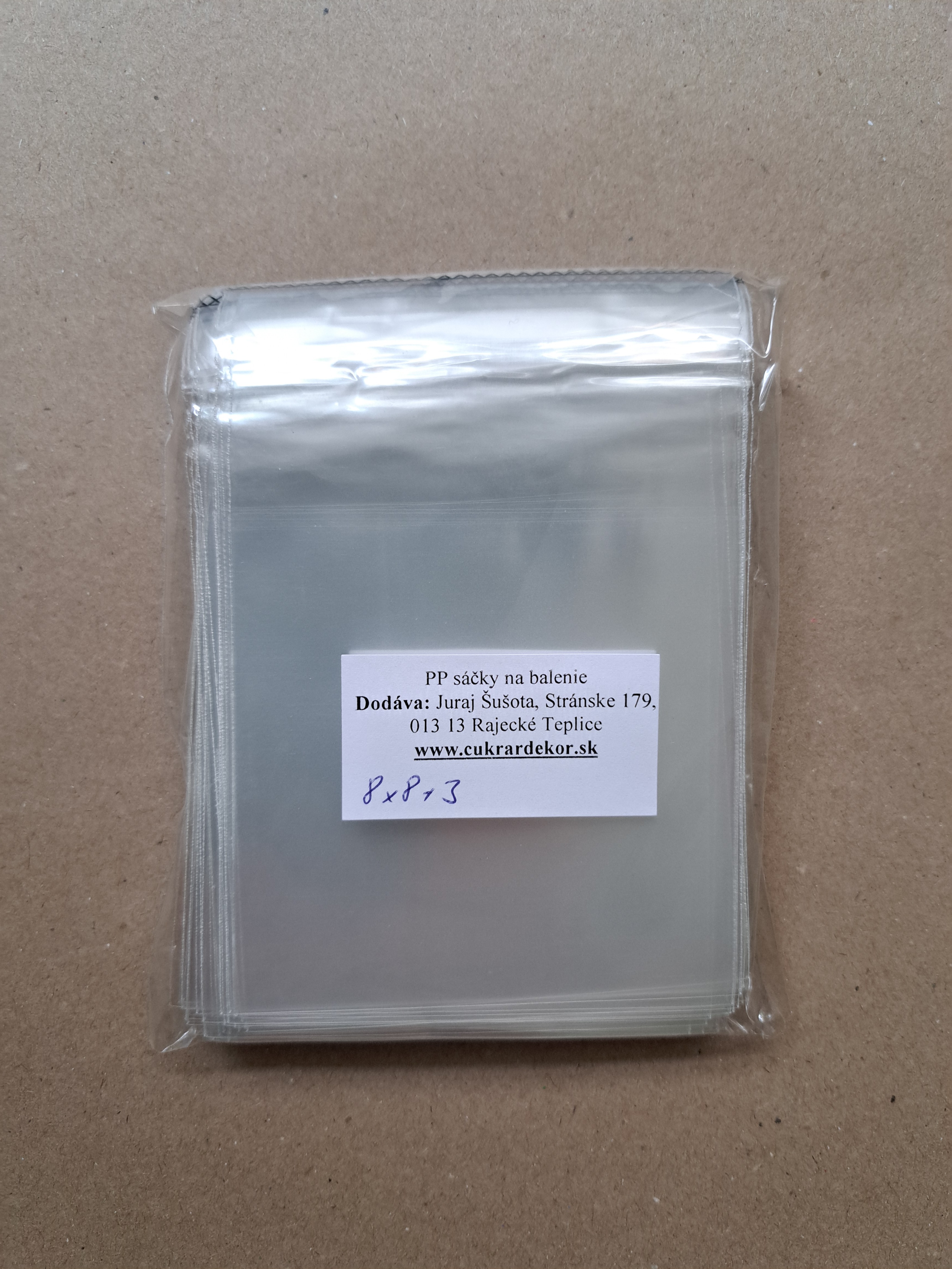 Sáčky na balenie s chlopňou 8x8 cm 100 ks