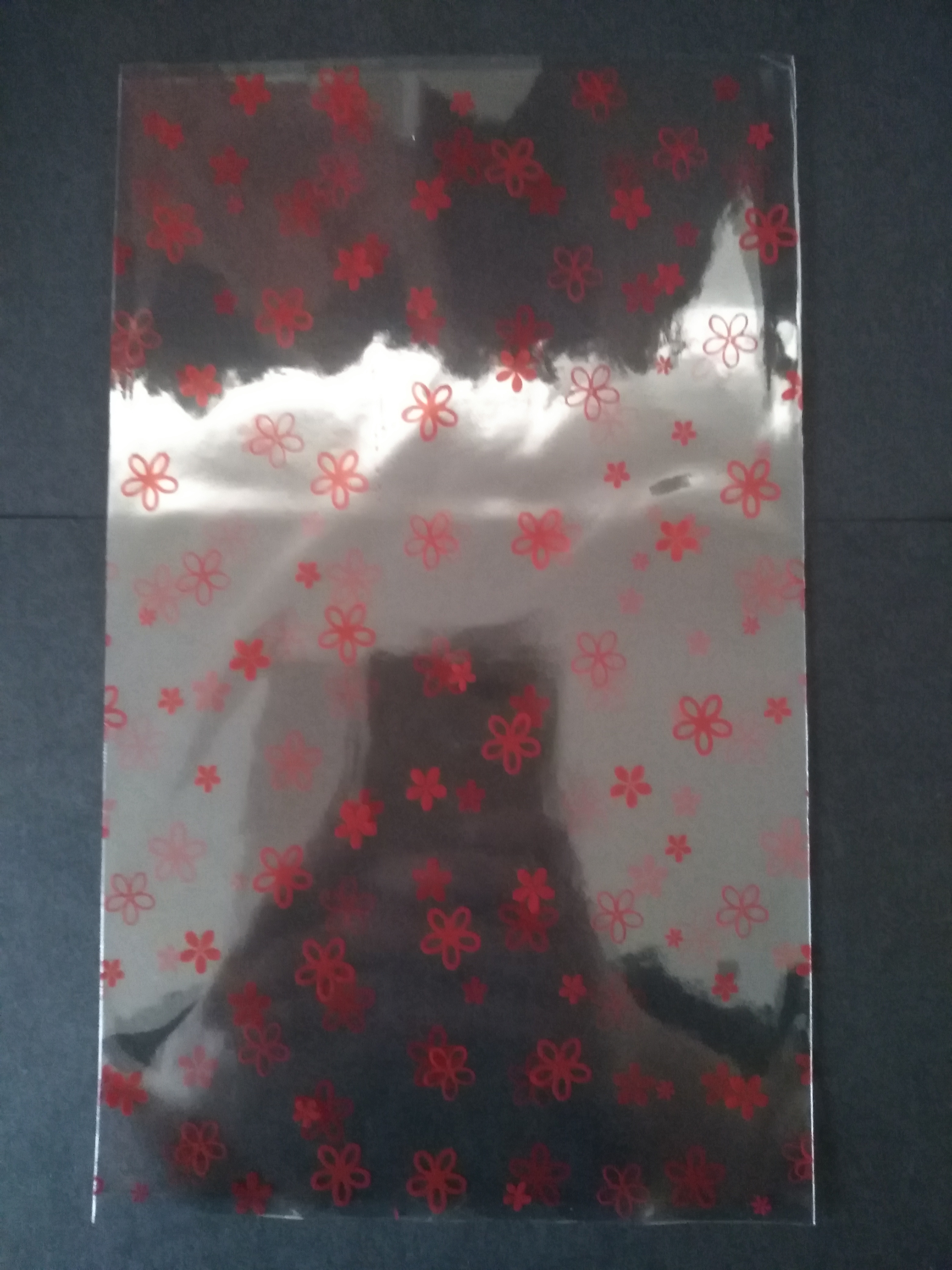 Sáčky na balenie 15x25cm kvet červený 10ks 