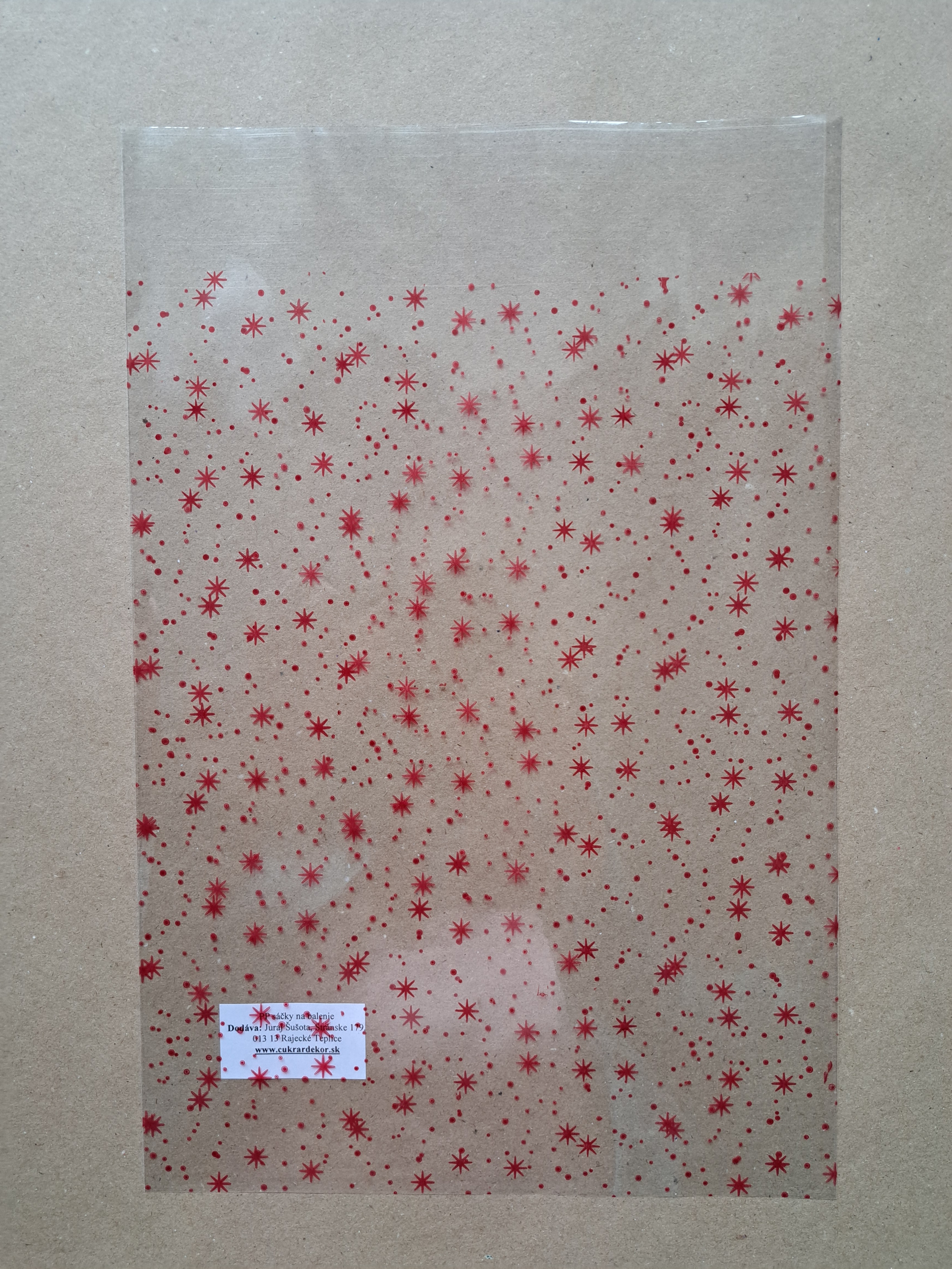 Sáčky na balenie 23x35cm hviezdy červené 10 ks 