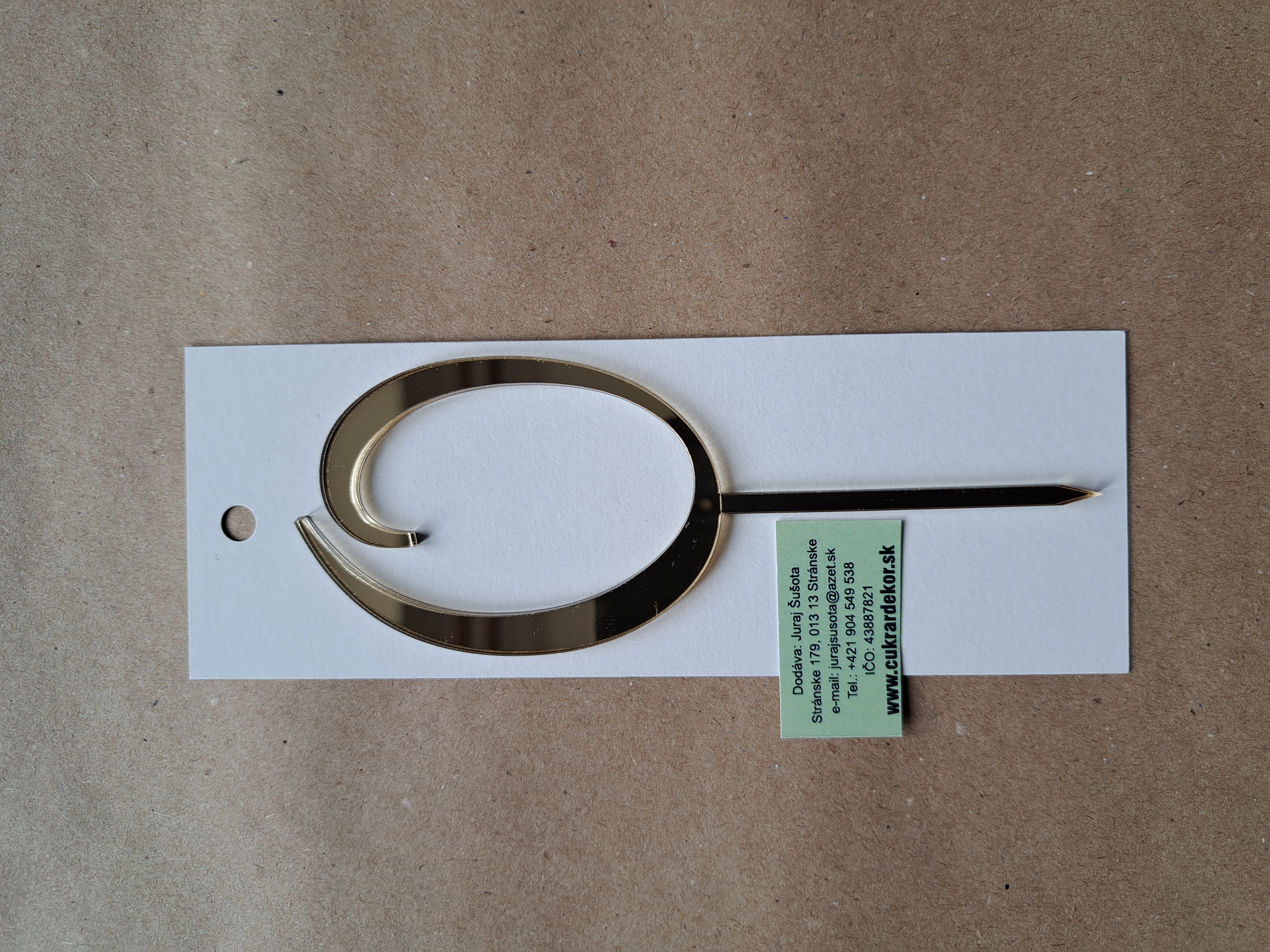 Zápich akrylový zlatý Číslo "0" 7 cm