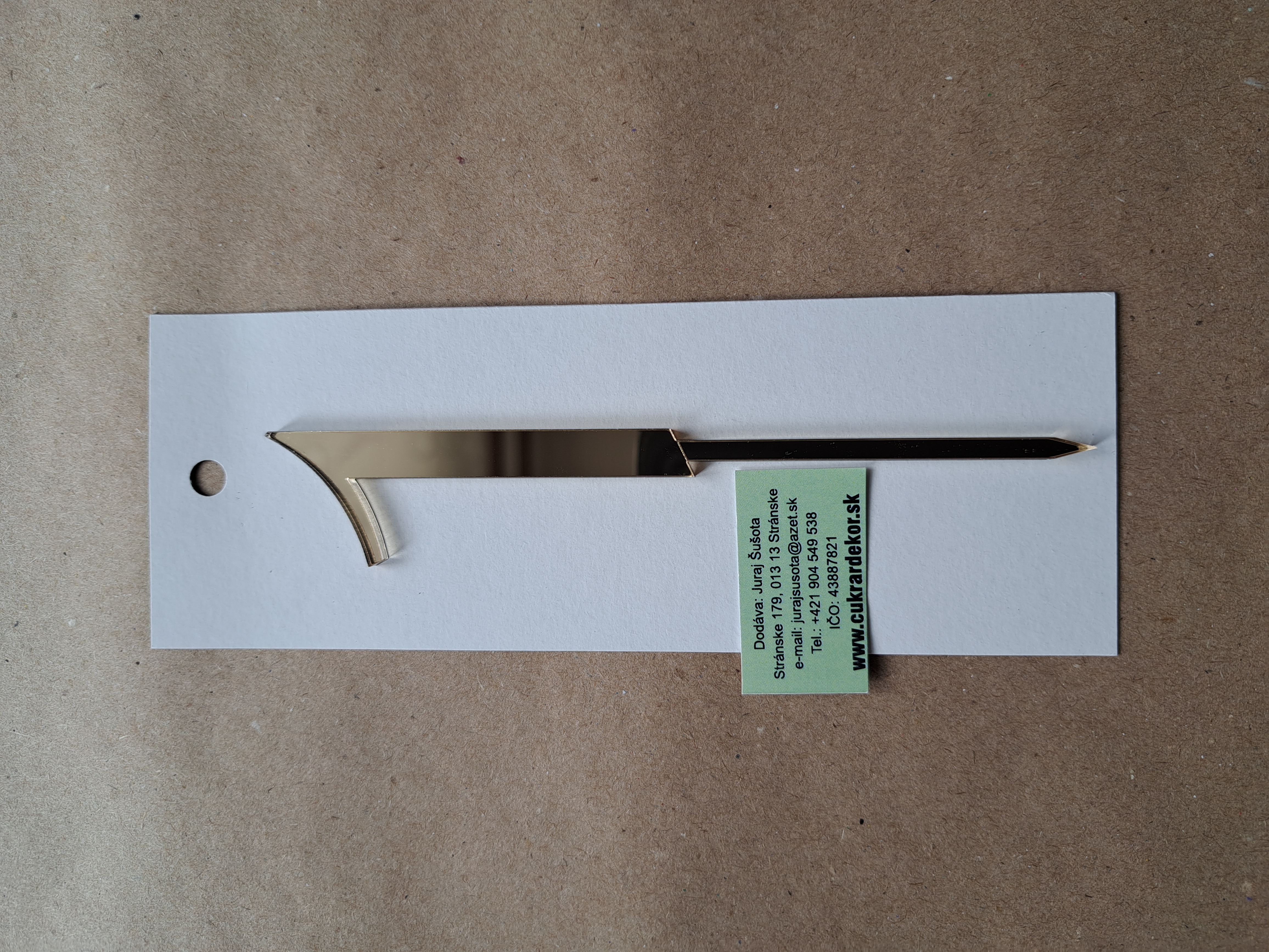 Zápich akrylový zlatý Číslo "1" 7 cm