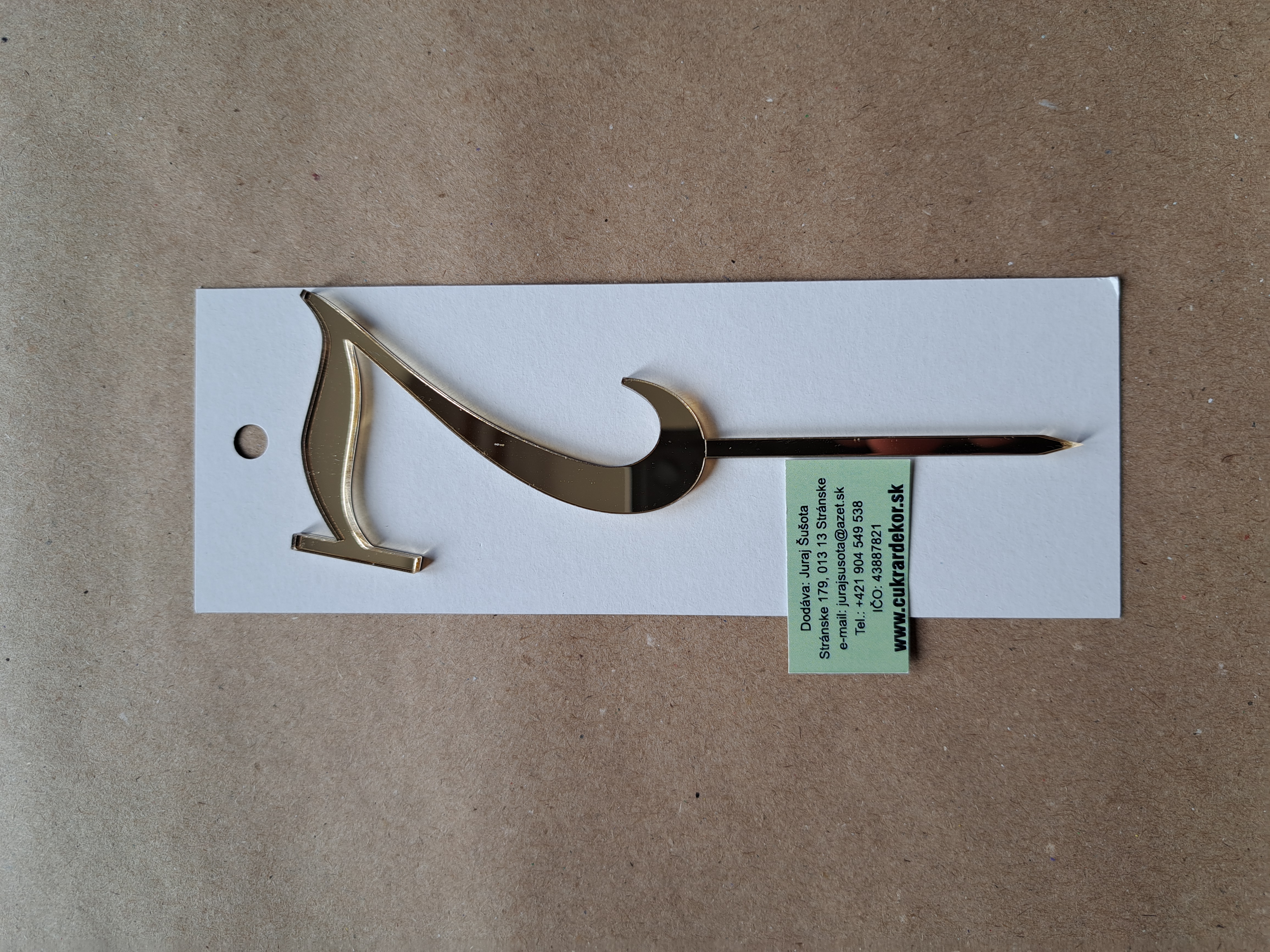 Zápich akrylový zlatý Číslo "7" 7 cm