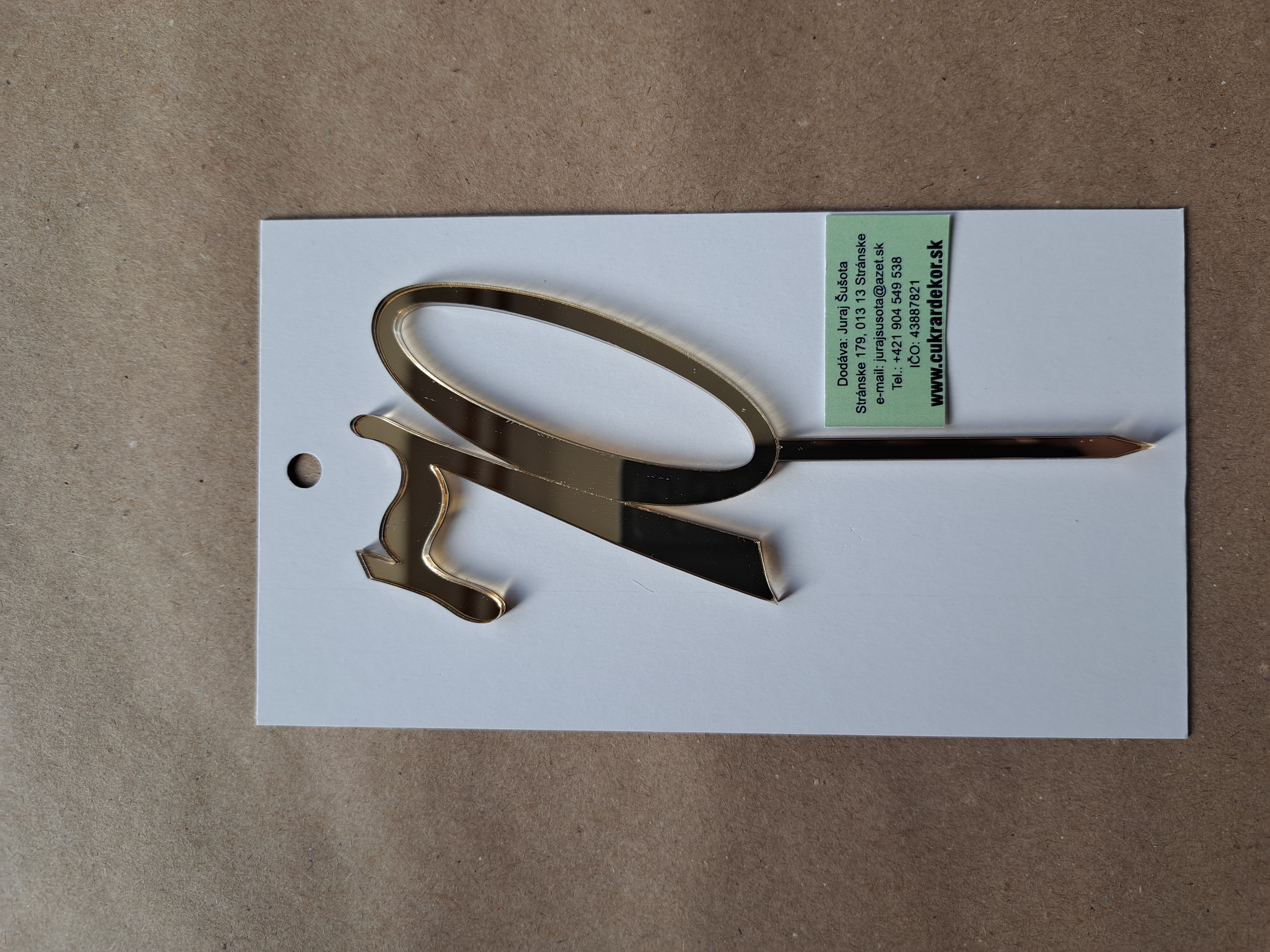 Zápich akrylový zlatý Číslo "70" 7 cm