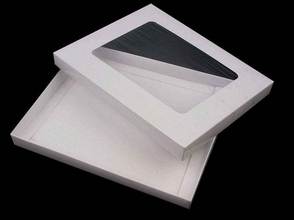 Krabica biela s okienkom 22x27x2,5cm 5 ks