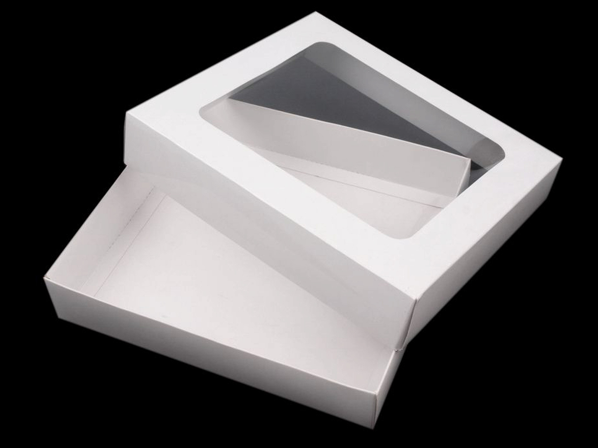 Krabica biela s okienkom 21x23x4,5 cm 5 ks
